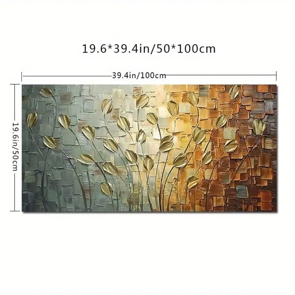 Nordic Abstract Leaves Flowers Painting on Canvas Wall Art Poster NEW - Picture 1 of 5